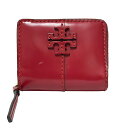 【中古】TORY BURCH(トリーバーチ) 2つ折り財布 ラウンドファスナー レッド レザー(4)