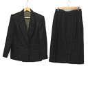 【中古】DAKS(ダックス) スカートスーツ グレー×ダークグリーン×マルチ