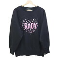 【中古】Rady(レディ) トレーナー 長袖/ビジュー 黒×ピンク