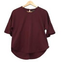 【中古】SACRA(サクラ) 半袖カットソー クルーネック ボルドー