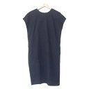【中古】SACRA(サクラ) ワンピース クルーネック/半袖/ひざ丈/リボン ダークネイビー