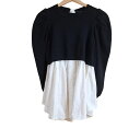 【中古】CELFORD(セルフォード) チュニック クルーネック/長袖/ニット 黒×白