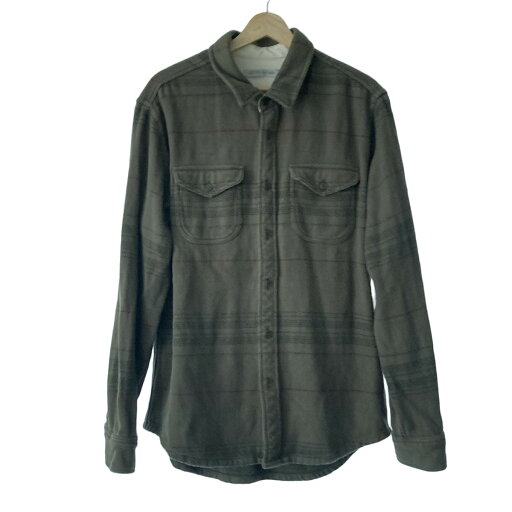 【中古】OUTERKNOWN(アウターノウン) 長袖シャツ チェック柄 カーキ×黒×ブラウン 【中古】OUTERKNOWN(アウターノウン) 長袖シャツ チェック柄 カーキ×黒×ブラウン