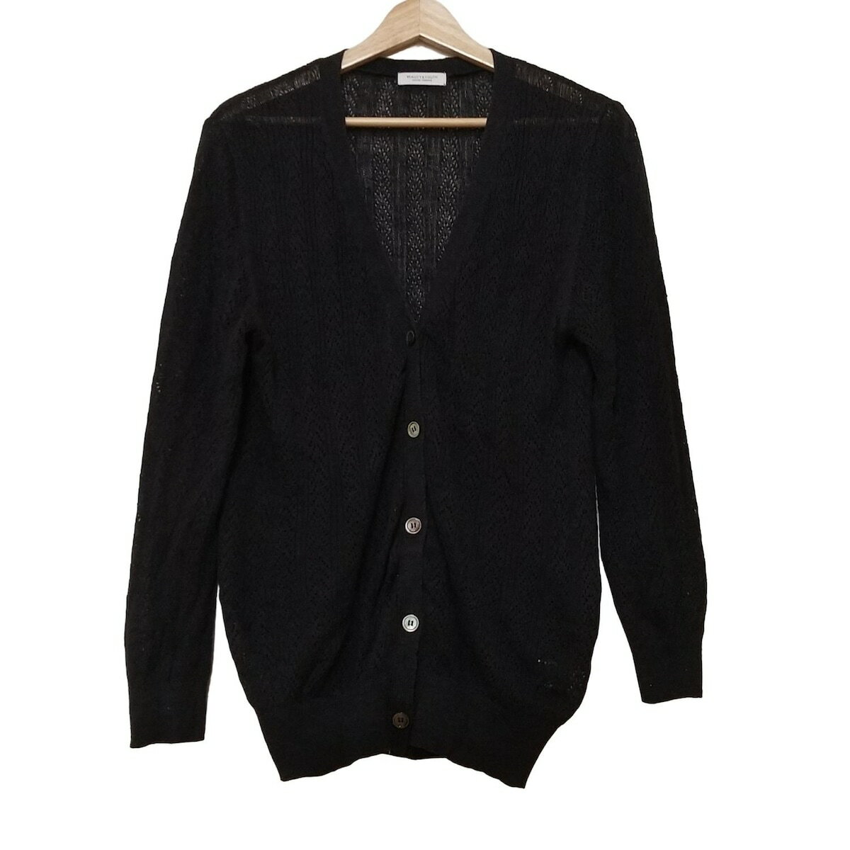 【中古】BEAUTY&YOUTH UNITEDARROWS(ビューティアンドユース ユナイテッドアローズ) カーディガン 長袖/麻 黒 リネン、リネン