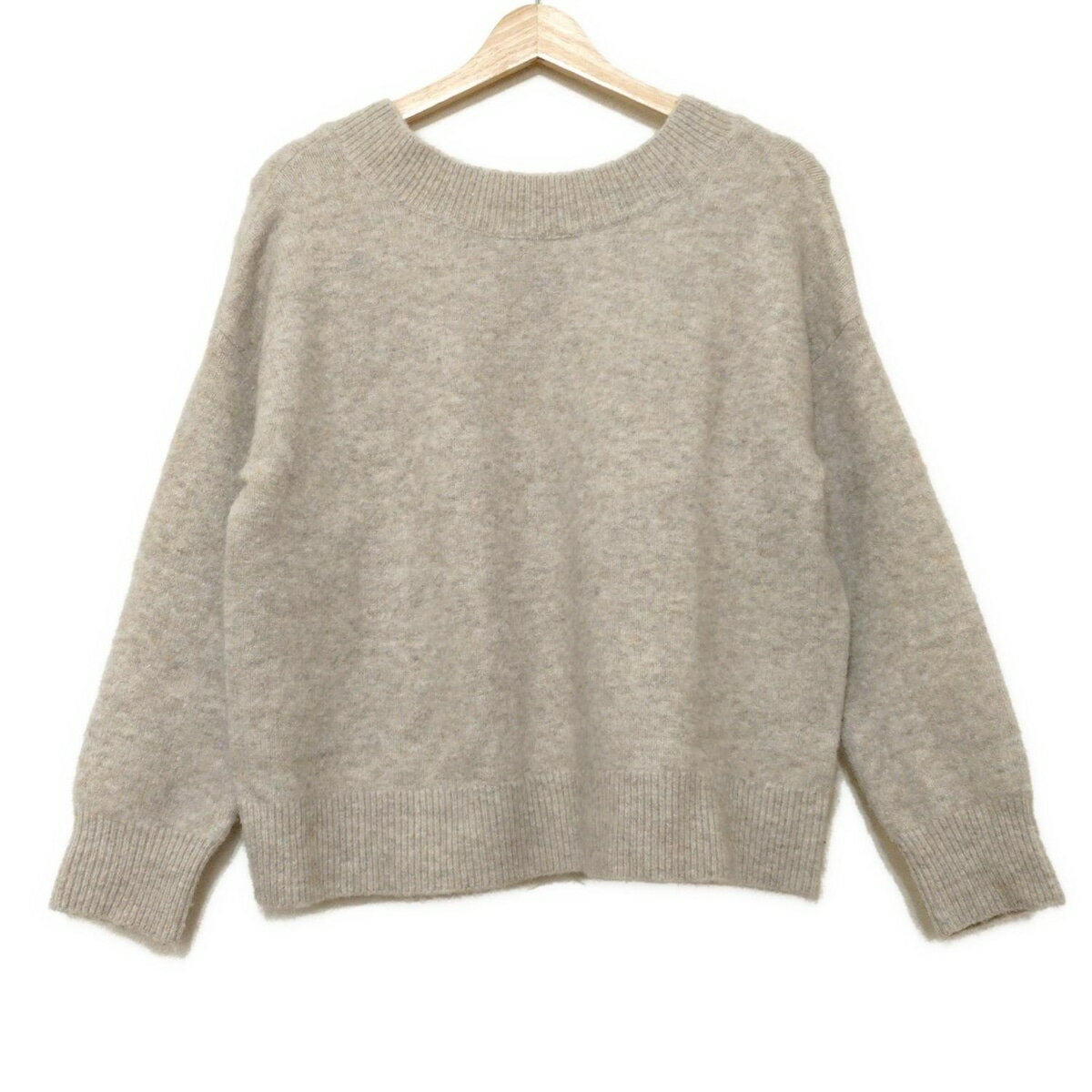 【中古】PLS+T(PLST)(プラステ) 長袖セーター クルーネック ピンクベージュ