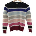 【中古】SONIARYKIEL(ソニアリキエル) 長袖セーター クルーネック/ボーダー 白×黒×マルチ