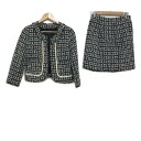 【中古】JILL STUART(ジルスチュアート) スカートスーツ ツイード 黒×白