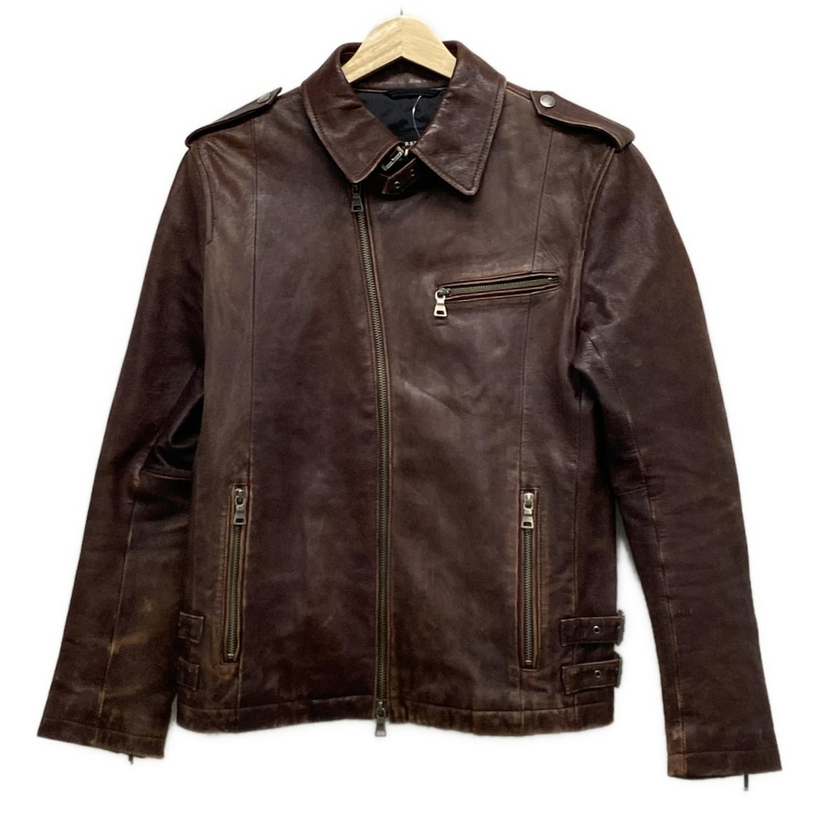 本革羊革【バーバリーロンドンBURBERRY】レザージャケット ライダース 茶色 楽天市場】バーバリー ライダースジャケット(メンズ