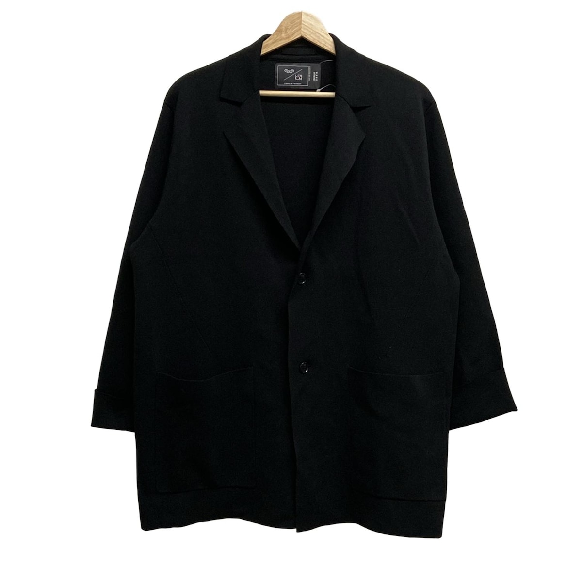 nano universe カーディガン　黒　ブラック　Black 洗濯機洗い 可 バイカラー ニット ジャケット カーディガン