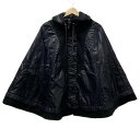 【新着】【中古】TO BE CHIC(トゥービーシック) ポンチョ 異素材切替/中綿/冬 黒