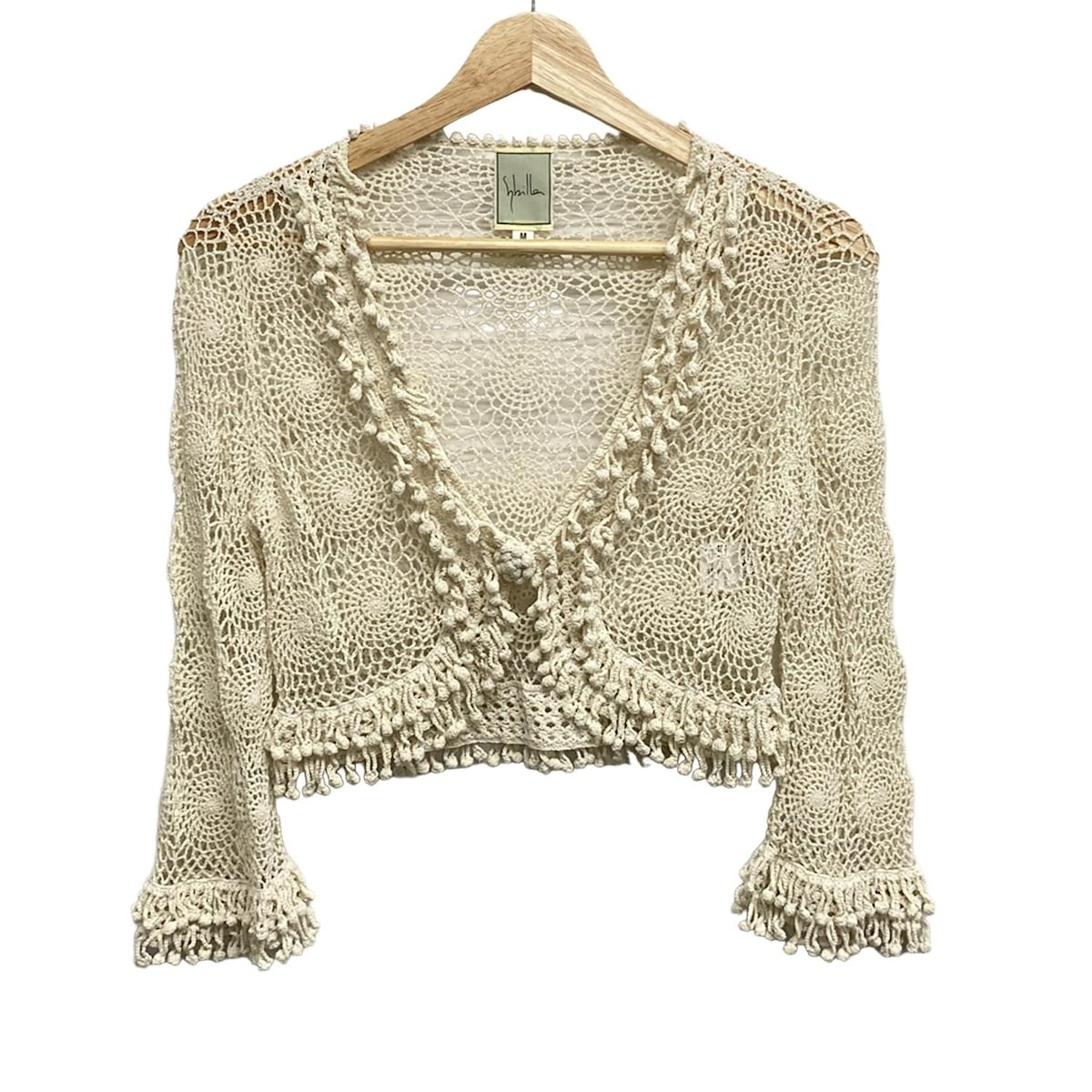 【中古】Sybilla(シビラ) ボレロ 七分袖/レース アイボリー