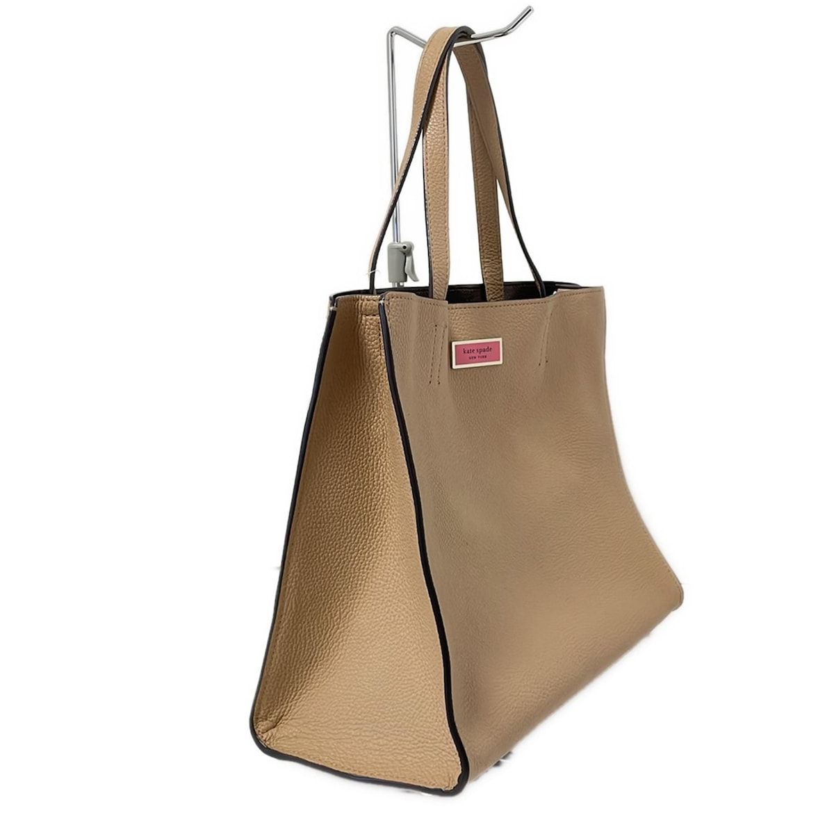 【中古】Kate spade(ケイトスペード) サム ラージ サッチェル トートバッグ ベージュ レザー