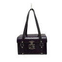 【中古】GINZA Kanematsu(ギンザカネマツ) ハンドバッグ 型押し加工 パープル レザー