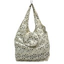 【中古】PICONE(ピッコーネ) トートバッグ エコバッグ/折りたたみ/スター(星) アイボリー×黒×マルチ