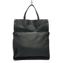 【新着】【中古】FENDI(フェンディ) フリップ ラージ トートバッグ 折りたたみハンドル 黒 レザー