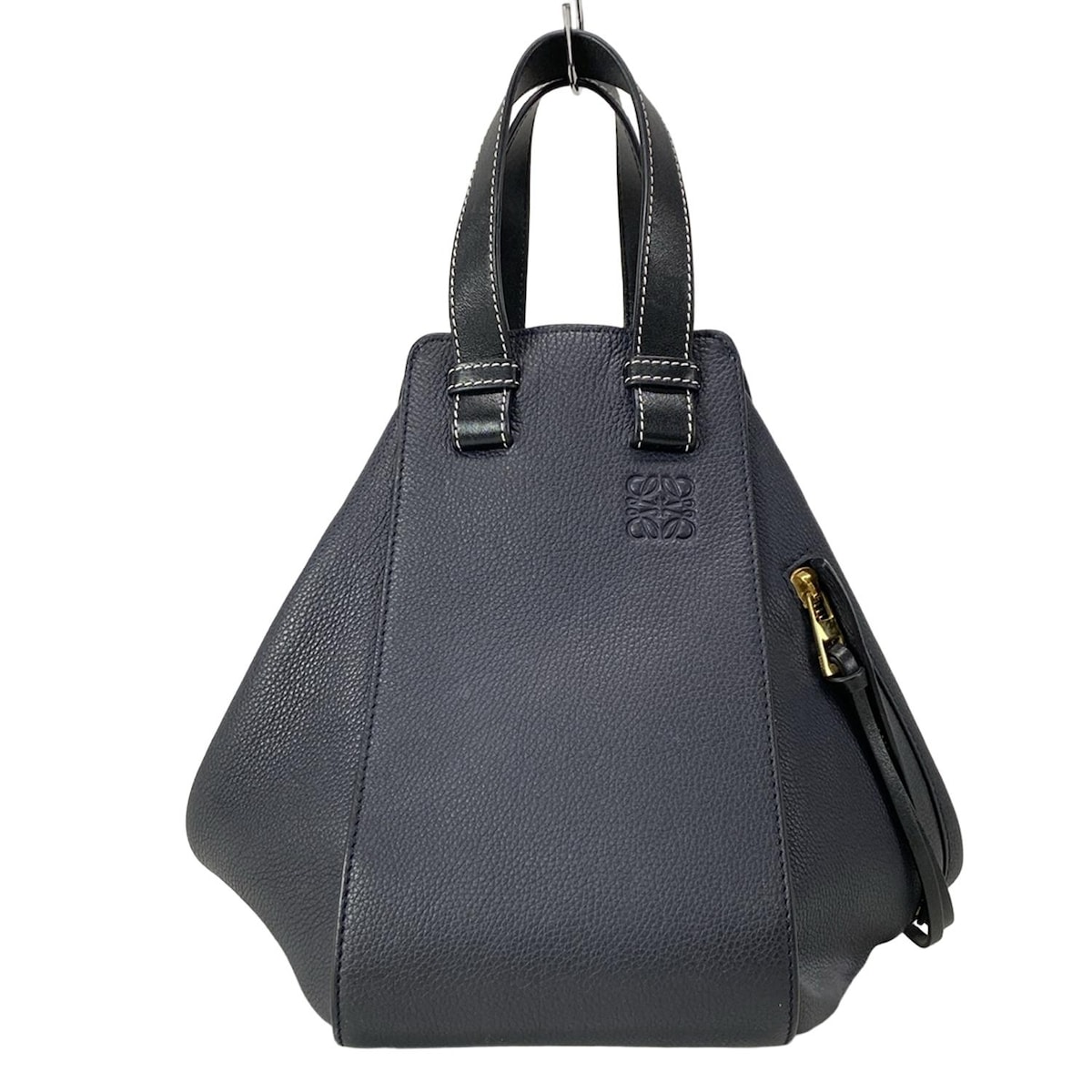 【中古】LOEWE(ロエベ) ハンモック スモール ハンドバッグ 黒 レザー