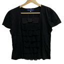 【中古】M'S GRACY(エムズグレイシー) 半袖カットソー リボン/フリル 黒(4)