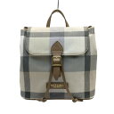 【中古】BLUE LABEL CRESTBRIDGE(ブルーレーベルクレストブリッジ) リュックサック チェック柄 白×グレー×マルチ