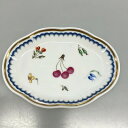 【中古】Richard Ginori(リチャードジノリ) 小物 ジュエリートレイ/ケース/MANIFATTURA DI DOCCIA Florence/フルーツ柄/花柄 白×ネイビー×マルチ