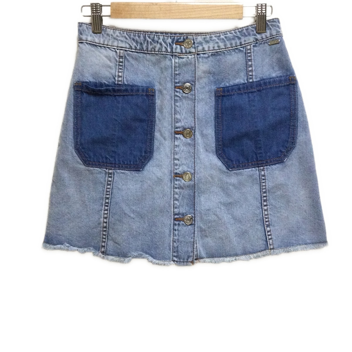 【中古】ARMANIEX(アルマーニエクスチェンジ) ミニスカート デニム ライトブルー×ブルー