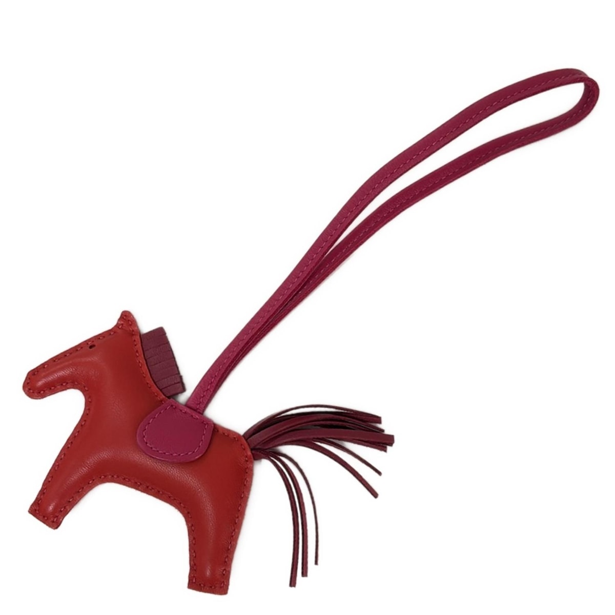 【中古】HERMES(エルメス) ロデオチャームPM キーホルダー(チャーム) ルージュインディアン×ルビー×ローズメキシコ