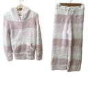 【中古】gelato pique(ジェラートピケ) レディースパンツセットアップ ボーダー 白×ライトピンク