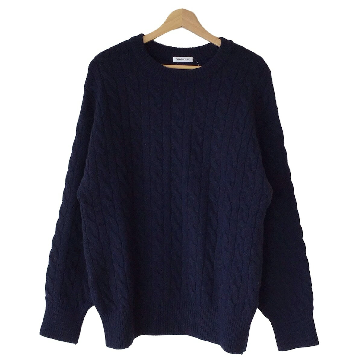 ■美品 エヴリディアイライク　クルーネックカーディガン　ベージュ　コットン　長袖 中古・古着通販】EVERYDAY I LIKE. (エヴリデイ アイ ライク