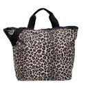 【中古】LESPORTSAC(レスポートサック) ショルダーバッグ 豹柄/2way 黒×ピンクベージュ×グレーベージュ