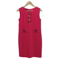 【中古】MOSCHINO(モスキーノ) ワンピース クルーネック/ノースリーブ/ひざ丈/BOUTIQUE ピンク