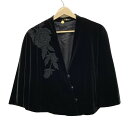 【新着】【中古】MS.REIKO(ミズレイコ) ポンチョ ベロア/フラワー(花)/秋/冬 黒