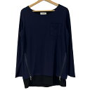 【中古】KANSAI YAMAMOTO/山本寛斎(カンサイ ヤマモト) チュニック クルーネック/長袖/SUPER LADY by KANSAI YAMAMOTO ダークネイビー×黒(4)
