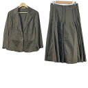 【中古】HIROKO BIS(ヒロコビス) スカートスーツ カーキ