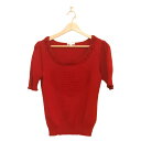【中古】TO BE CHIC(トゥービーシック) 半袖カットソー クルーネック/ハート/フリル レッド