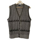 【中古】DAKS(ダックス) ベスト ニット グレーベージュ×ダークブラウン