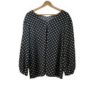 【中古】theory luxe(セオリーリュクス) チュニック Vネック/長袖/ドット柄 黒×白