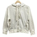 【中古】LANVIN en Bleu(ランバンオンブルー) パーカー 長袖/フリル/ジップアップ 白×ベージュ(4)