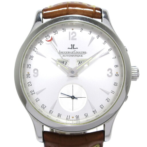 【新着】【中古】JAEGER-LECOULTRE(ジャガールクルト) マスターデイト 腕時計 SS/クロコダイルベルト/トリプルカレンダー シルバー 【新着】【中古】JAEGER-LECOULTRE(ジャガールクルト) マスターデイト 腕時計 SS/クロコダイルベルト/トリプルカレンダー シルバー