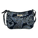 【中古】Vera Bradley(ベラブラッドリー) ショルダーバッグ キルティング/ペイズリー柄/ミニバッグ ダークネイビー×ブルー×白 コットン