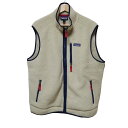 【中古】Patagonia(パタゴニア) ベスト ボア ベージュ×ネイビー