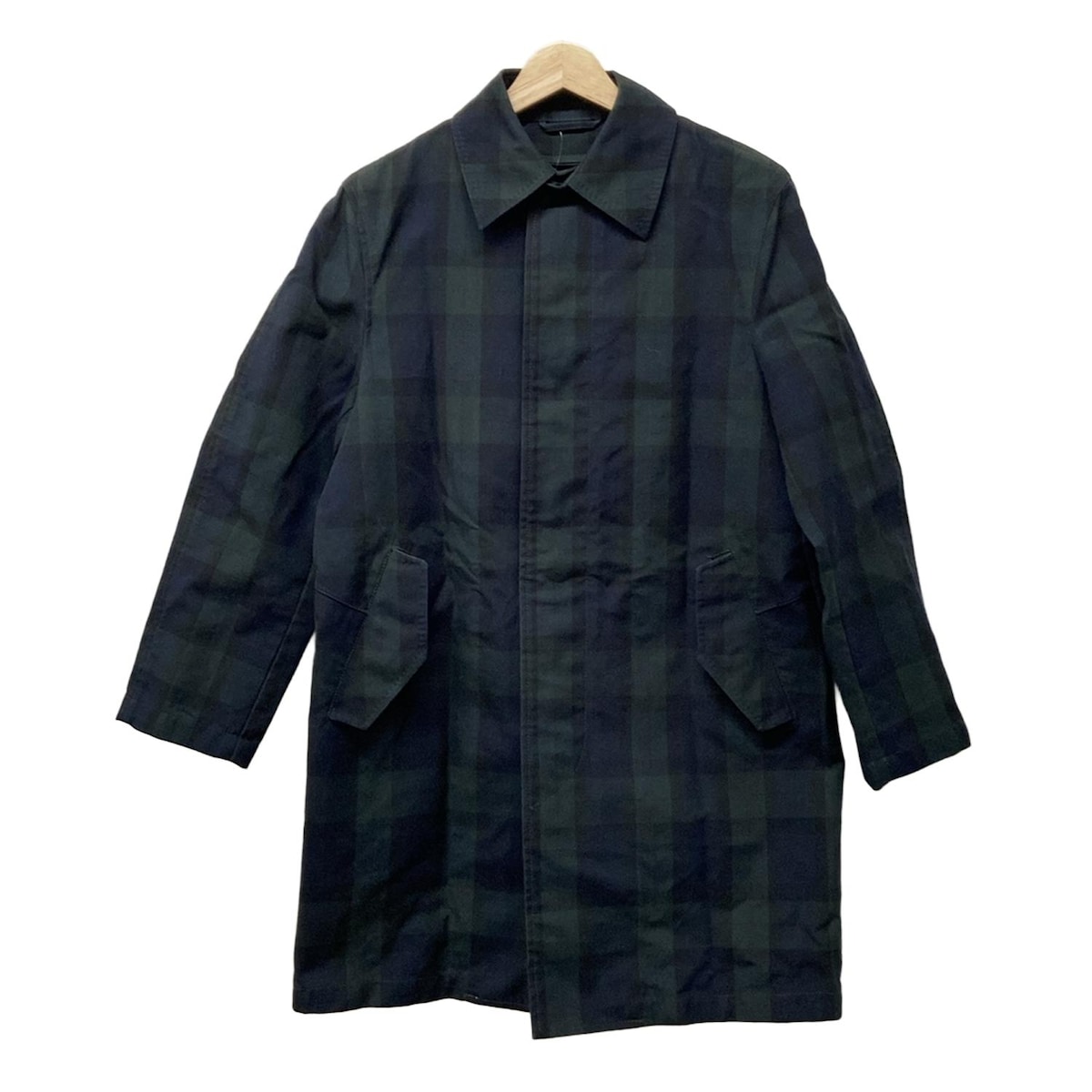 【中古】UNITED ARROWS(ユナイテッドアローズ) コート 長袖/チェック柄/冬 ダークグリーン×ネイビー×マルチ