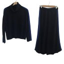 【中古】PaulSmith(ポールスミス) スカートセットアップ ニット/ウエストゴム ダークネイビー×ブルー