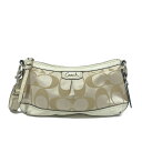 【新着】【中古】COACH(コーチ) シグネチャー柄 ショルダーバッグ アイボリー×ベージュ レザー