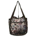 【中古】LESPORTSAC(レスポートサック) ショルダーバッグ 花柄 ピンクベージュ×ブラウン×マルチ