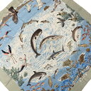 【新着】【中古】HERMES(エルメス) カレ90 スカーフ Lavie Precieuse de la Mediterranee ライトブルー×マルチ