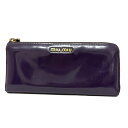 【新着】【中古】miumiu(ミュウミュウ) 長財布 L字ファスナー パープル レザー