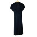 【中古】TO BE CHIC(トゥービーシック) ワンピース Vネック/半袖/ロング/カシュクール/フリル 黒(4)