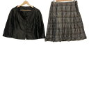 【中古】Leilian(レリアン) スカートスーツ カーキ