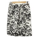 【中古】UNITED ARROWS(ユナイテッドアローズ) スカート ひざ丈/花柄/チェック柄 白×黒