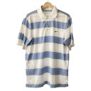 【新着】【中古】NIKE(ナイキ) 半袖ポロシャツ ボーダー/GOLF 白×ブルー×オレンジ