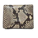 【新着】【中古】MICHAEL KORS(マイケルコース) 2つ折り財布 パイソン型押し アイボリー×ダークブラウン×グレーベージュ レザー